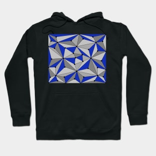 Abstract geometric pattern - gray and blue. Hoodie